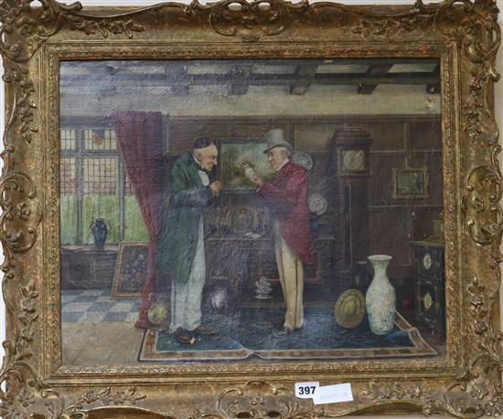 R.Cook, oil on canvas, Connoisseurs, signed, 40 x 50cm.